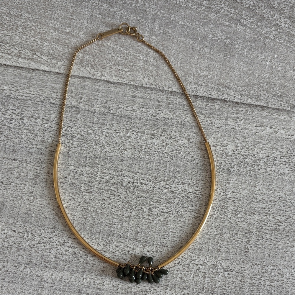 Isabel Marant Elegant Gold Necklace with Green Accents